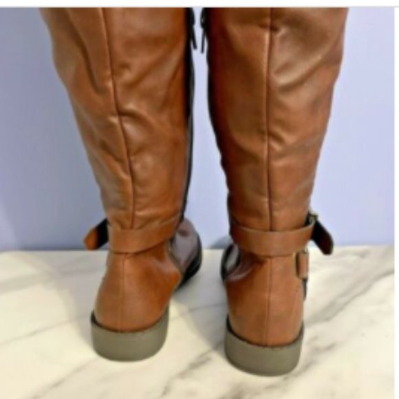 Brown Knee High Boots Size 6”Rowleigh" Shearing Cuff by JustFab Double … - Picture 8 of 11